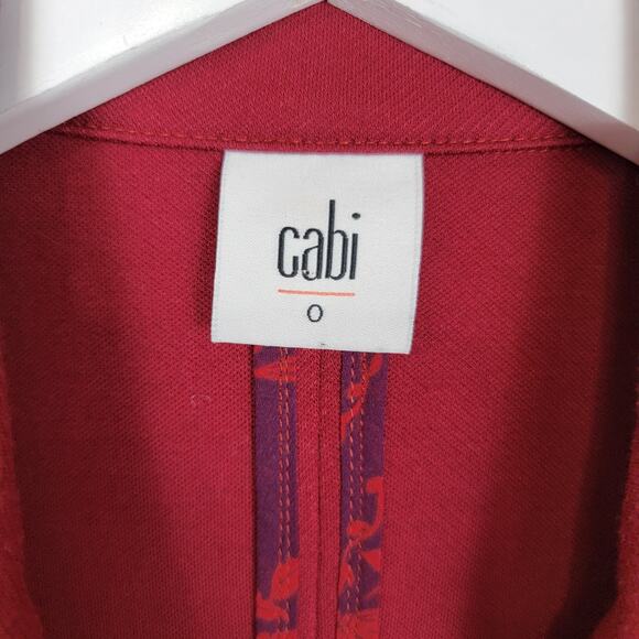 Cabi #3175 Rhubarb Red "Outing Blazer" Button Down Jacket Ponte Knit - Size 0 - Picture 6 of 9
